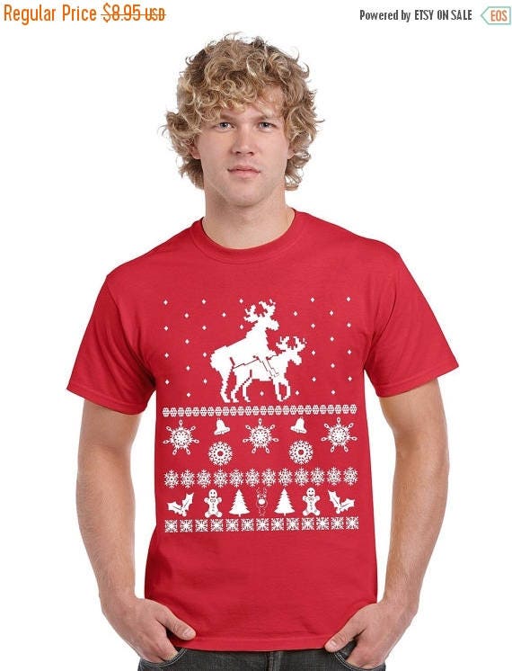 ON SALE Humping Reindeer Men's T-shirt