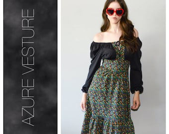 70s Peasant Dress. XS Small. 1970s Off Shoulder, Peasant, Day, Festival, Boho dress, Hippie Dress.