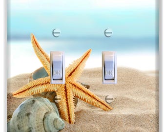 Starfish Beach Light Switch Plate Cover Decor Print