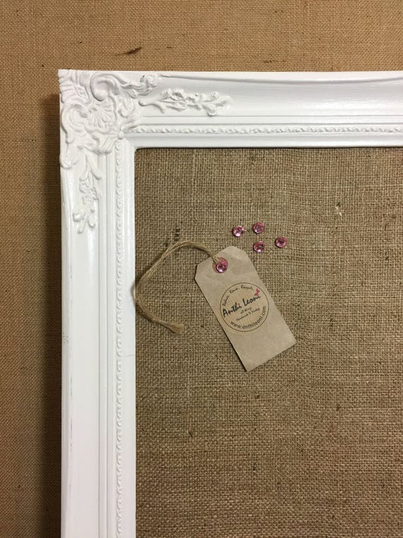 Framed WEDDING TABLE PLANNER - Extra Large Shabby Chic Hessian Pin Board | Cork Board | Burlap Board | Notice Board | Large Vision Board
