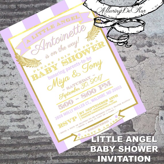 Little Angel Baby Shower Invitations 1