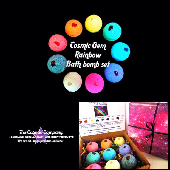 Cosmic Gem Rainbow Healing Bath Bomb Set