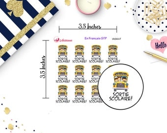 French Stickers - Autocollants Scolaire - Stickers d'Ecole - Sortie Scolaire - Autobus Scolaire - Autocollants on Francais