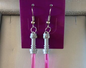 Earrings pink lightsaber Lego Star wars