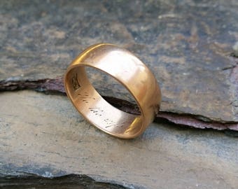 Victorian Inscribed Rose Gold Band