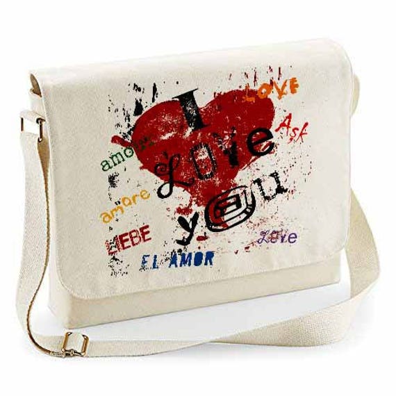 Unisex Cotton Canvas Messenger Bag Messenger Bag Book Bag