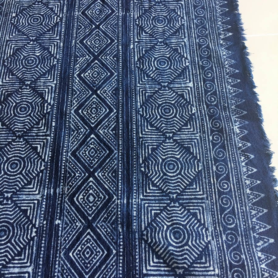 BIG SALE !!! Handwoven Hmong fabric cotton Indigo Batik fabric,vintage ...