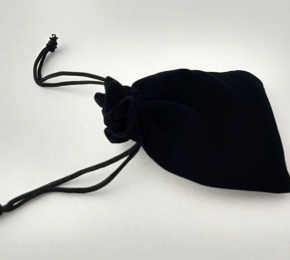 Black velvet pouch Small jewelry pouch Small gift bag Gift