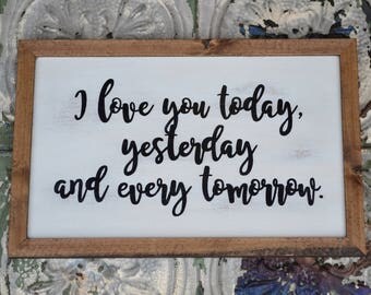 I love you today | Etsy