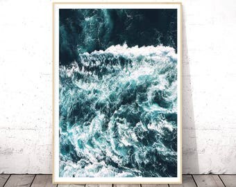 Ocean Poster Decor, Ocean Waves Photography, Ocean Photo, Sea Art, Large Modern Prints, Large Poster Printable Art, Ocean Waves Wall Art