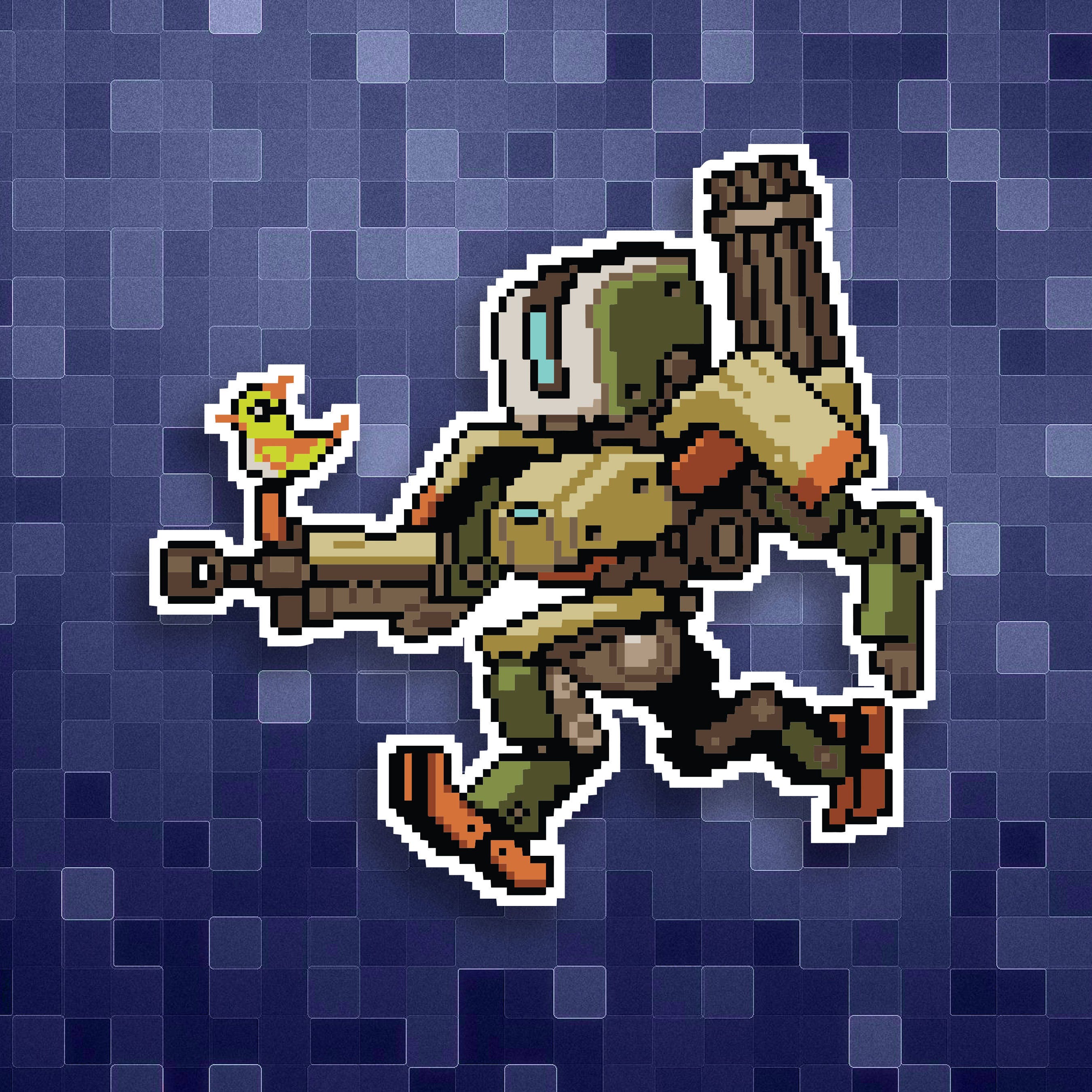 8 Bit Pixel Bastion Overwatch Spray Icon Sticker