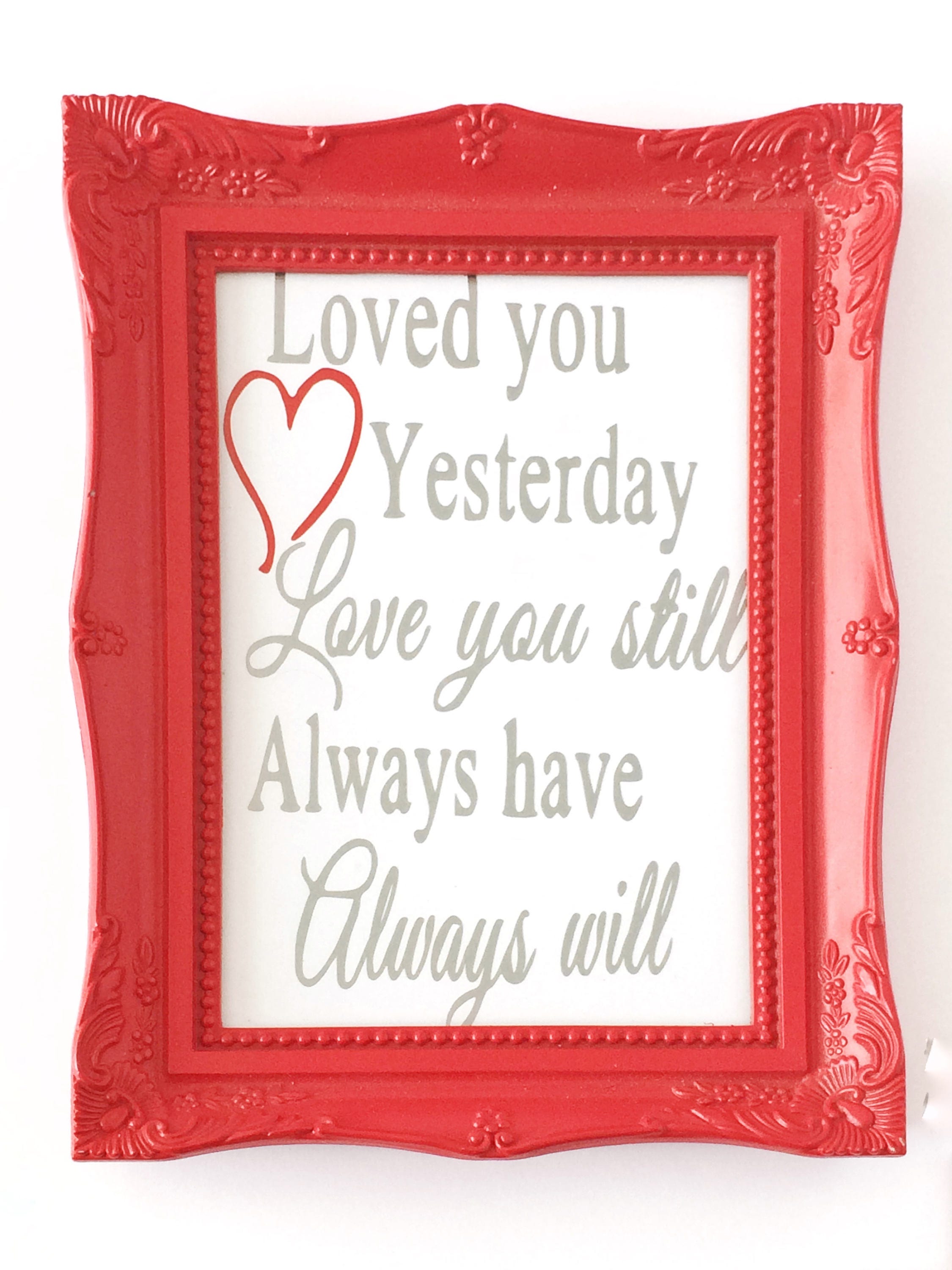 Framed quote Loved you yesterday love you still always have