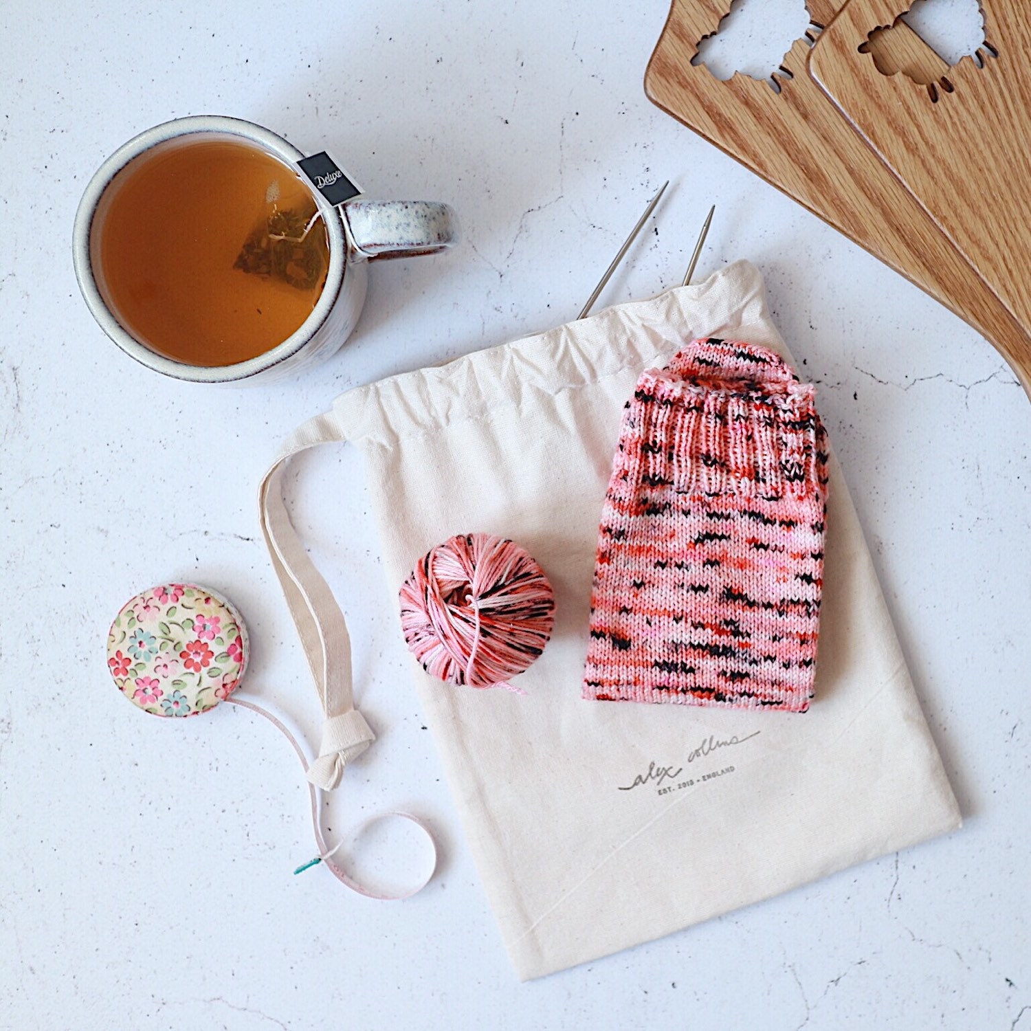 Drawstring Knitting Project Bag