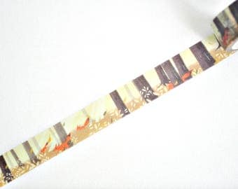 Autumn Foxes Washi Tape, Masking Tape, Planner Stickers, Decorative Stickers - WT375