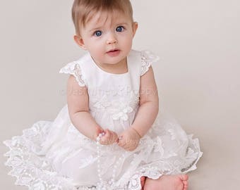 Baby baptism dress, baptism gown, baby christening dress, baptism dress, lace baptism dress, lace baptism gown