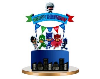 PJ Masks Cake Topper, Pj Masks Birthday, Pj Masks Party, Pj Masks Decorations