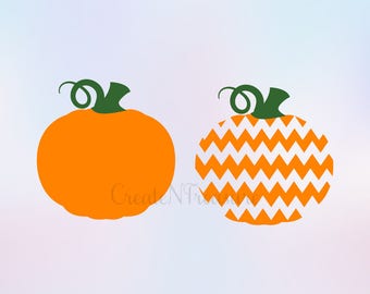 Pumpkin svg, Halloween svg, Thanksgiving svg, fall svg. Cut files for Silhouette cameo and Cricut. Chevron pumpkin monogram svg, dxf, png