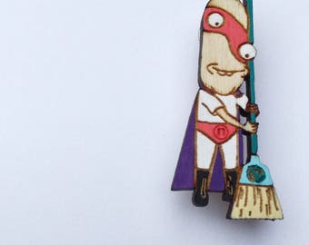 Noob Noob Vindicator Rick and Morty Pin | Rick & Morty Season 3 Pins | Hand-Painted Wood Hat Pin (Free POG with every order!!!)