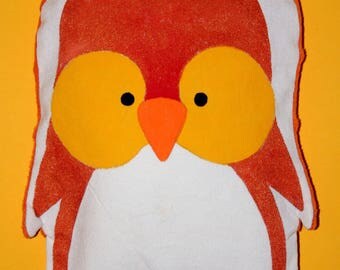 Large heating pad-orange Penguin - OOAK