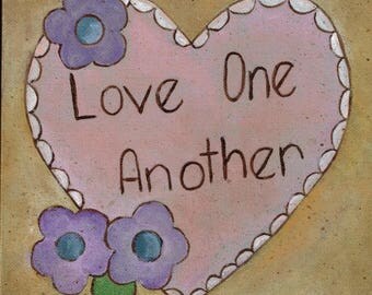 Love: Original Folk Art canvas Painting