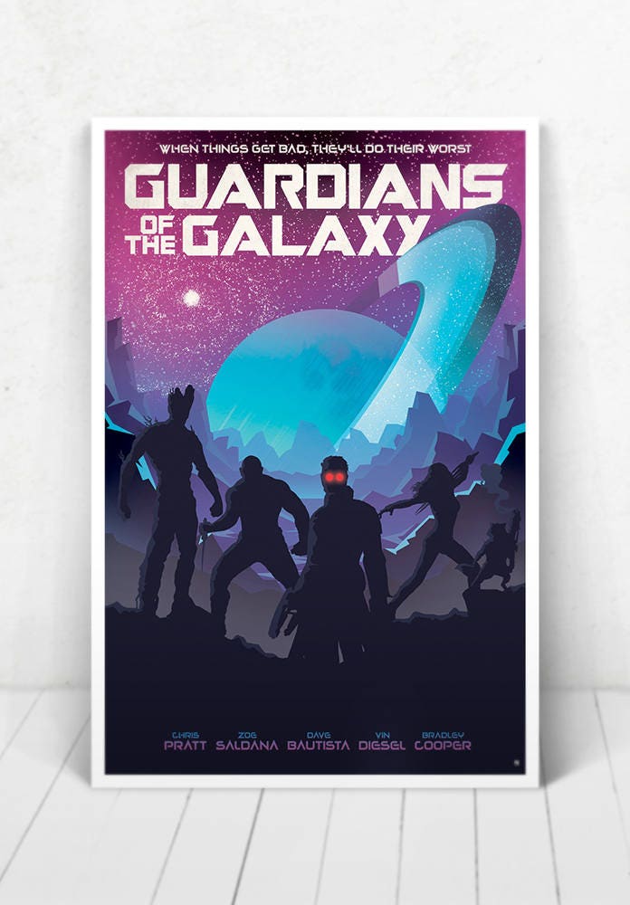 Guardians Of The Galaxy Movie Poster Illustration Guardians Of The Galaxy Movie Poster Illustration