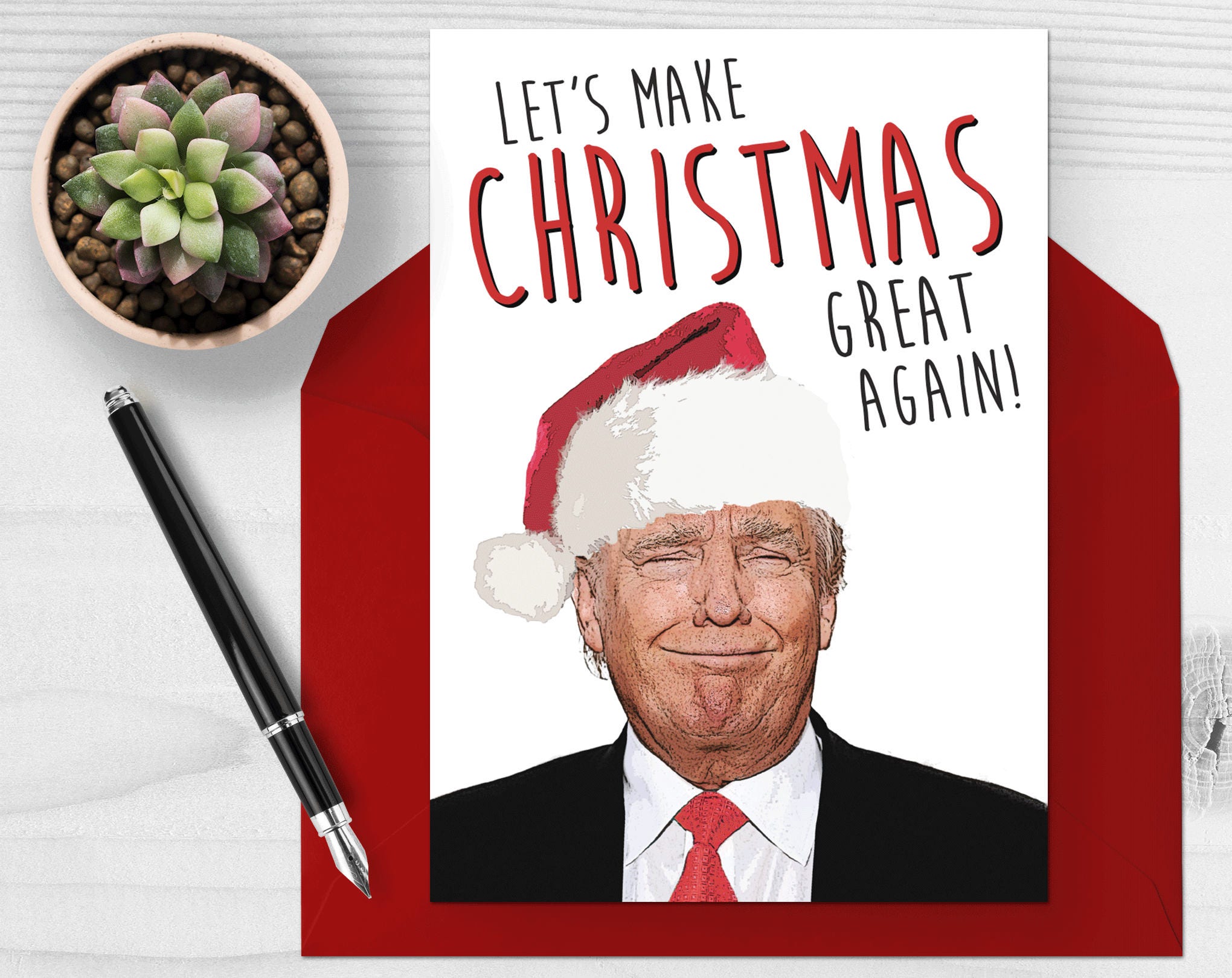 Donald Trump Christmas Card Let's Make Christmas Great