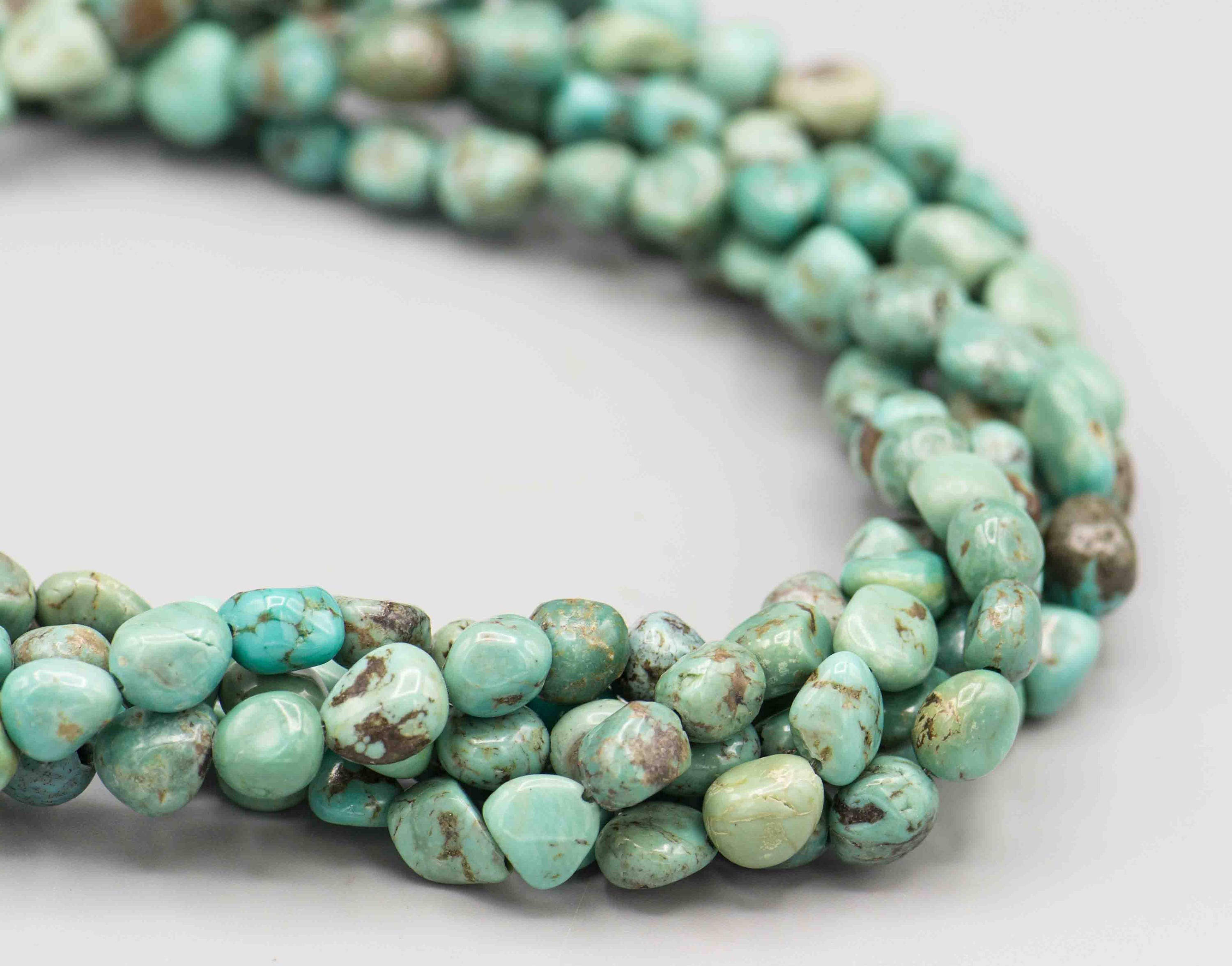 Natural Green Turquoise Beads 45 Pebble Nugget Beads 6x10mm