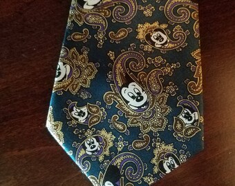 Mickey Mouse Paisley Necktie - 100% Silk