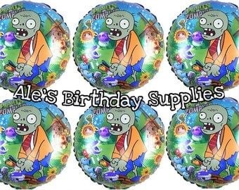 6 Pc Plants vs Zombies Birthday Balloons Party Birthday Supplies