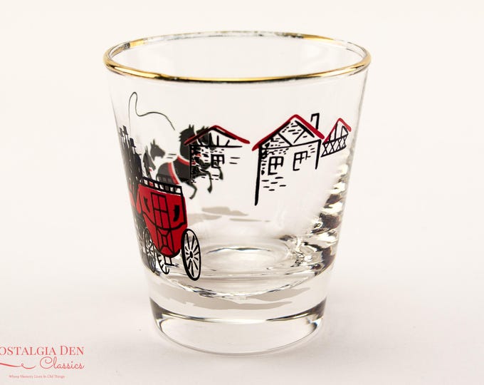 Vintage Libbey Stagecoach Carriage Glasses| MCM Old Fashioned 6 oz. Glasses | Set Of 6