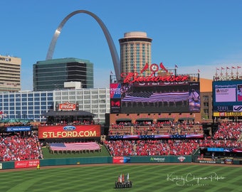 Busch Stadium St Louis Cardinals Opening Day Baseball Missouri Ball Park 2016 Ford Military American Flag Arch