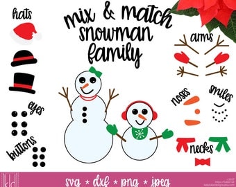Snowman Family svg - Snowmen Family - Snowman svg - Snowman Face svg - Snowmen svg - SVG Files