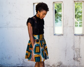 Short African Print Mini Skirts / Wax Print / Ankara Print (Nakimera)
