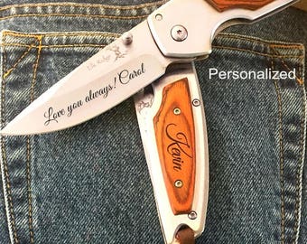 gift for him • gift for husband • gift for boyfriend • engraved pocket knife • personalized gift for him • personalized pocket knife • gift