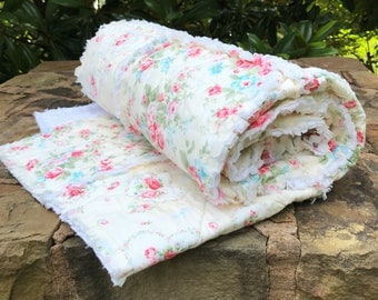 Shabby Chic Quilt, Baby Rag Quilt, Toddler Quilt, Girl Quilt, Baby Shower Gift, Baby Quilts Handmade, Homeade Quilts, Shabby Chic Baby