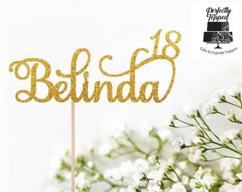 CUSTOM Name and Age Topper - Birthday Topper - Custom Name Topper - Custom Age Topper