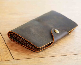 Handmade Real Leather Purse, Brown Leather Purse, Leather Purse, Girlfriend Gift, Wife Gift, Leather Purse, Gifts for Her, Gifts for Mom