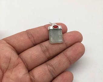 15.5 cts Polished Natural Aquamarine+ Cab Pendant Sterling Silver, BP03