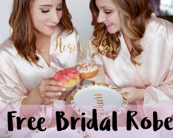 Bridesmaid Robes, Bridesmaid gift, bridesmaid robe, robes, bridal robe, mother of the bride, bachelorette party, bridal party robes,SOLID <3