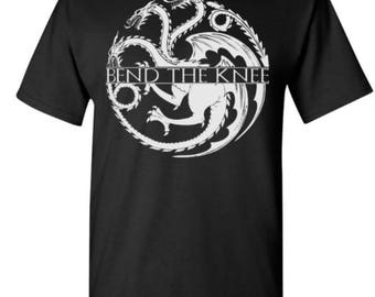 Game of Thrones Bend The Knee Mother of Dragons Black T shirt unisex Targaryen
