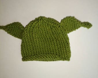 Knitted Yoda Hat