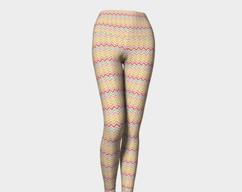 SALE -Holidays in August Easter leggings, spring leggings, yoga leggings, pink rainbow leggings, chevron leggings, spring leggings, colourfu