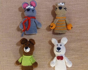 Animal finger toys/finger puppets/puppet theater/personalized theatre/puppet theatre/finger boll/animal puppets