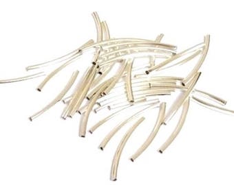 20 20 silver plated metal tube beads x 3 mm