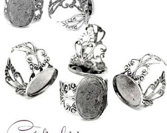 2 accessory holder ring holder Cabochon oval cabochon 18 x 13 mm