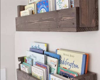 Wall Mount Book Slot Organizer, Entrance Way Mail Sorter, Kid Book Storage