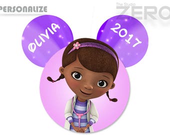 Disney Doc Mcstuffins Iron On, Mickey Head Clipart, Personalize, Printable Iron On Transfer or Use as Clip Art - DIY Disney Shirt