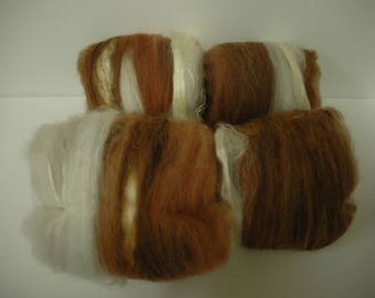 Sweet Potato Pie drum carded batts for spinning, felting, or petting while chanting 'my precious'
