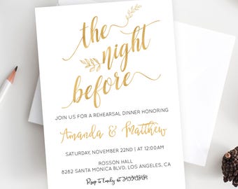 Gold Foil Wedding Invitation - Gold Foil Print - Wedding Invitation - Modern Wedding - Editable Wedding - Downloadable wedding #WDHSN8112