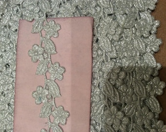 Lace silver liseraie a customize about 2.5 cm width